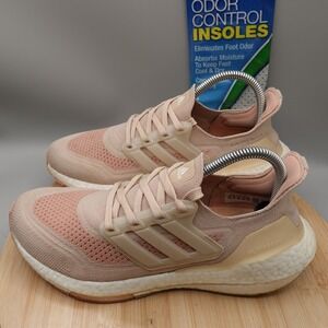 Adidas Shoes Women 7.5 Pink White Ultraboost 21 Running Athletic S23838 Flaws